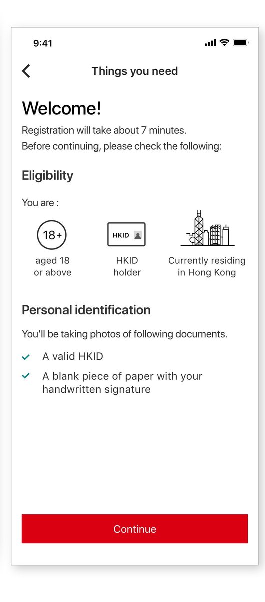 Things you need — eligibility screen