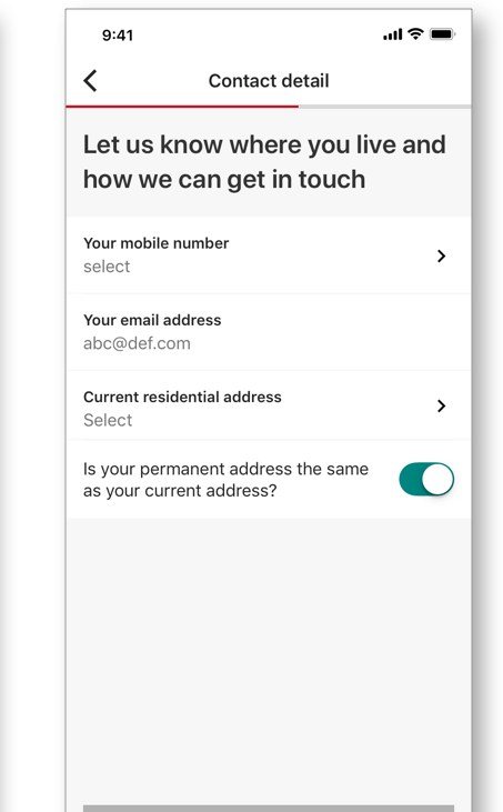Contact detail screen